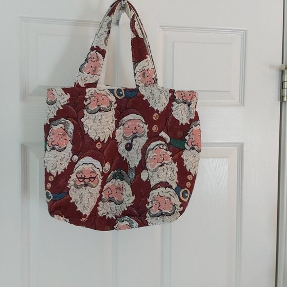 Santa Claus handmade tote bag cotton with snaps - Picture 2 of 7